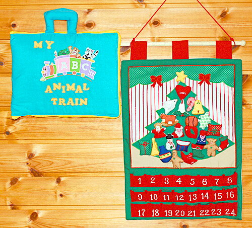 クリスマス布絵本布のアドベント カレンダーNew!!壁掛けクリスマスツリーオーナメント24個付き&MY ABC ANIMAL TRAIN メリークリスマスギフトセット幼児教育選んで!! 無料ギフトラッピング