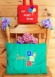 布絵本MY QUIET BOOK刺しゅうABC英語バッグMY QUIET BOOKバルーン&My ANIMAL ABC bag &おまけ付きルームシューズスマートプレイ&ラーンギフトセット【知能開発レッスンブック】幼児英語教育選んで!!無料ギフトラッピング