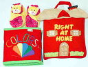 布絵本RIGHT AT HOME&COLORS&SHAPES BOOK&おまけ付きアニマルルームシューズジョイフルギフトセット【知能開発レッスンブック】選んで!...