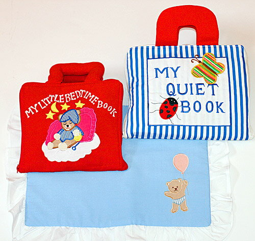 布絵本MY QUIET BOOK　NEW ENGLISH VERSIONブルーストライプ&MY LITTLEBEDTIME BOOK&おまけ付き ピローケースファンタイムギフトセット幼児教育出産祝選んで!!無料ギフトラッピング