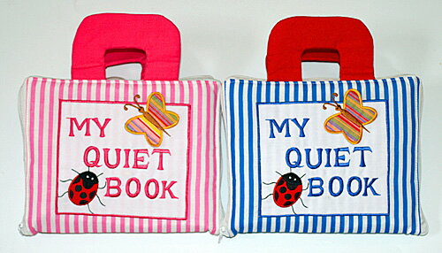 布絵本MY QUIET BOOK NEW ENGLISH VERSION ピンクストライプ&ブルーストライプスマートギフトセット!!2個組ご要望にお応えしてシリーズ!!【知能開発レッスンブック】幼児教育無料ギフトラッピング