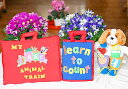 布絵本かずあそびABClearn to count＆MY ABC ANIMAL TRAIN Red＆おまけ付き レッスンアニマル ドギィスマートラーニングギフトセット【知能開発レッスンブック】英語教育選んで!! 無料ギフトラッピング