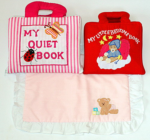 布絵本MY QUIET BOOK　ENGLISH VERSIONピンクストライプ&MY LITTLEBEDTIME BOOK&おまけ付き ピローケースキュートレッスンギフトセット..