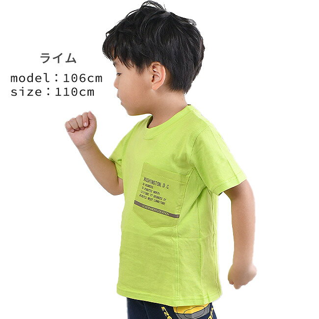 【 夏物バーゲン★在庫限り 】【2点以上で送料無料】DADHAND 半袖 Tシャツ キッズ 夏 tシャツ 男の子 半袖Tシャツ プリント おしゃれ 胸ポケット ティーシャツ 夏 子供服 かっこいい トップス 半袖シャツ 110cm 120cm 130cm 無地 青 黄色 ポケット 綿 保育園 幼稚園 小学生 - 3