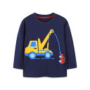 【送料無料】トレーナー キッズ 子供服 クレーン車 働く車 車 長袖 子ども服 こども服 男の子 かっこいい ボーイズ スウェット 薄手 トップス 春服 秋服 冬服 秋冬 通園 通学 くるま 90cm 110cm 120cm ネイビー 綿 コットン 保育園 幼稚園 小学校 90cm 110cm 120cm