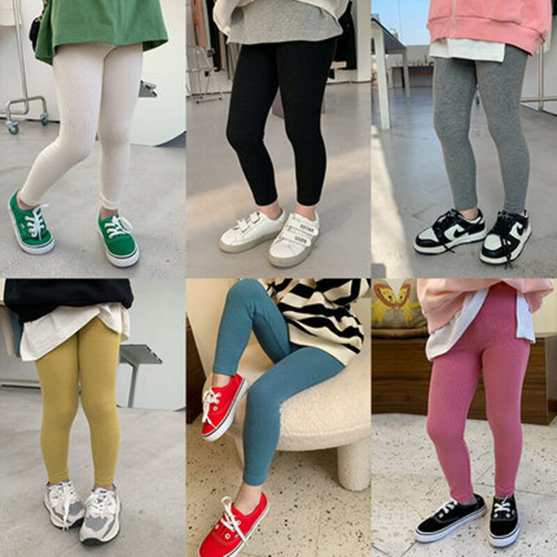 レギンス 女の子 パンツ 子供服 子ども服 キッズ 韓国 スタイル 無地 ストレッチ ピット スリムフィット春 秋 ズボン レディース