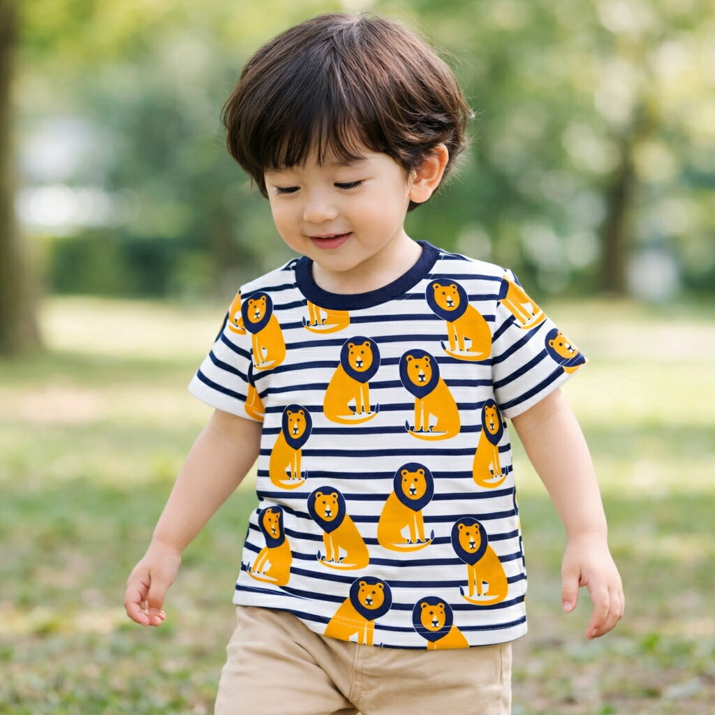 乐天商城 - Tシャツ アニマル 動物 夏 子供服 綿100％ 男の子 キッズ 半袖 夏物 カットソー 動物プリント キッズTシャツ 子供Tシャツ トップス 春物 100 110 男児 ボーイズ 半袖 半袖Tシャツ 薄手 通園 通学 ライオン ゆるキャラ かわいい おしゃれ半袖Tシャツ KOKO& ココアンド