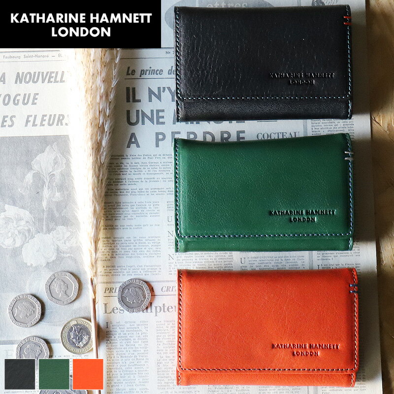 キャサリンハムネット キーケース 小銭入れ ブランド メンズ KATHARINE HAMNETT LONDON キャサリンハムネットロンドン MINERAL ミネラル 490-50700 4連 コインケース パスケース 定期入れ カード入れ 牛革 本革 革 レザー ヌメ革 カジュアル オシャレ 人気