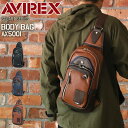 アビレックス ボディバッグ メンズ AVIREX ブランド 斜めがけ かっこいい 男女兼用 ユニセックス 斜めがけバッグ ワンショルダーバッグ AX5001 ス...