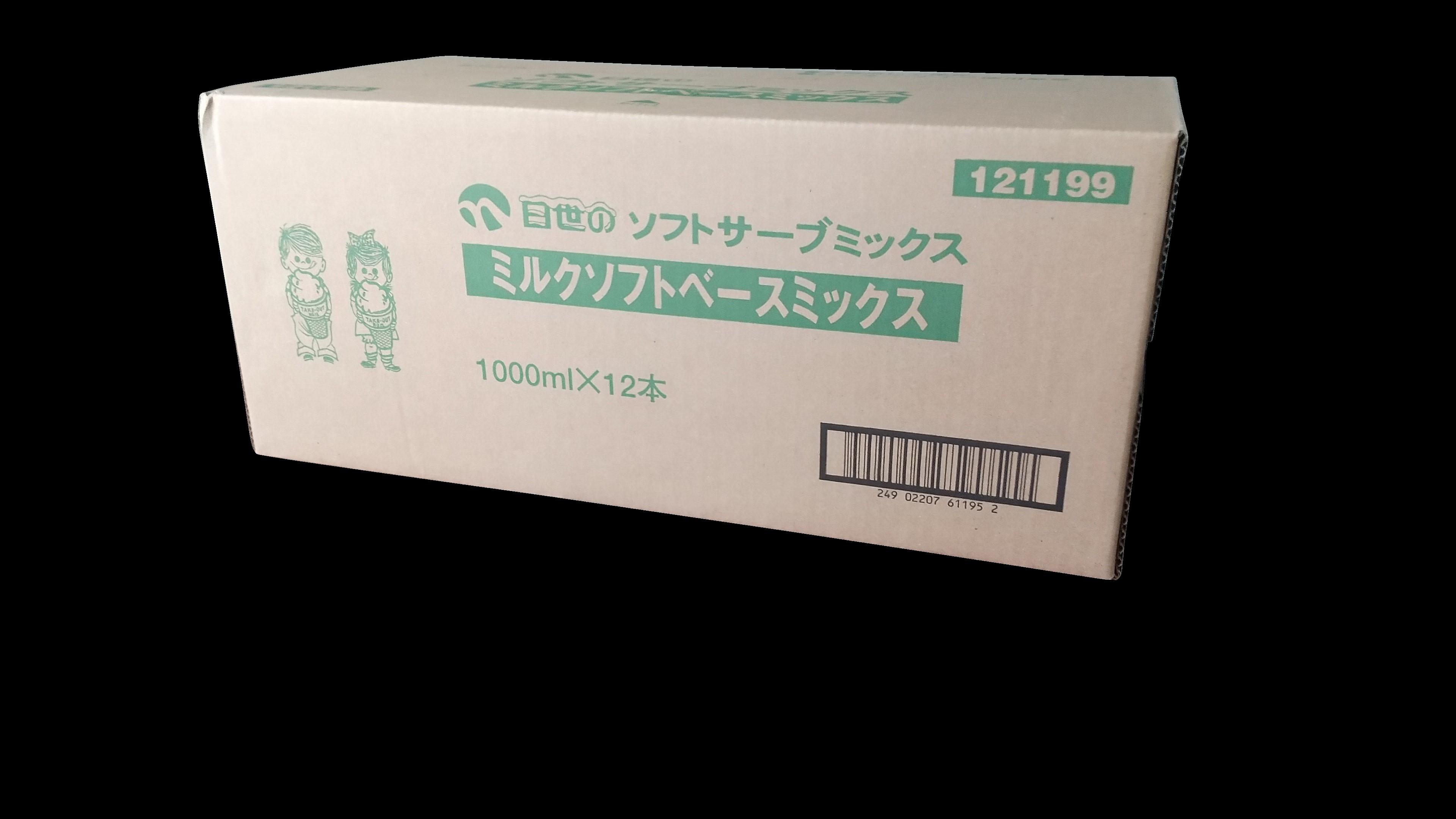 日世　 ミルクソフトベースミックス 1リットル×12本　　　全国送料無料(沖縄、離島は要別途送料) ※牛乳と1:1で混ぜて使用※