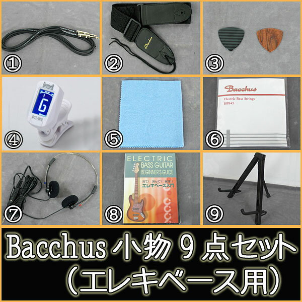 Bacchus エレキベース用 小物9点セット（アンプ無し）【送料無料】【smtb-tk】