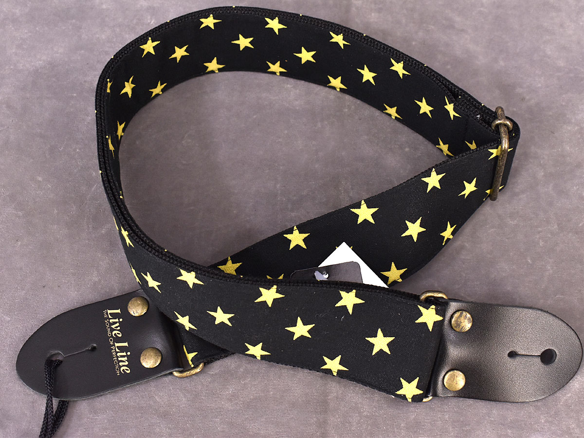 Live Lineストラップ LS2400GS[ゴールドスター柄]【送料無料】【定形外郵便発送】ギターストラップ