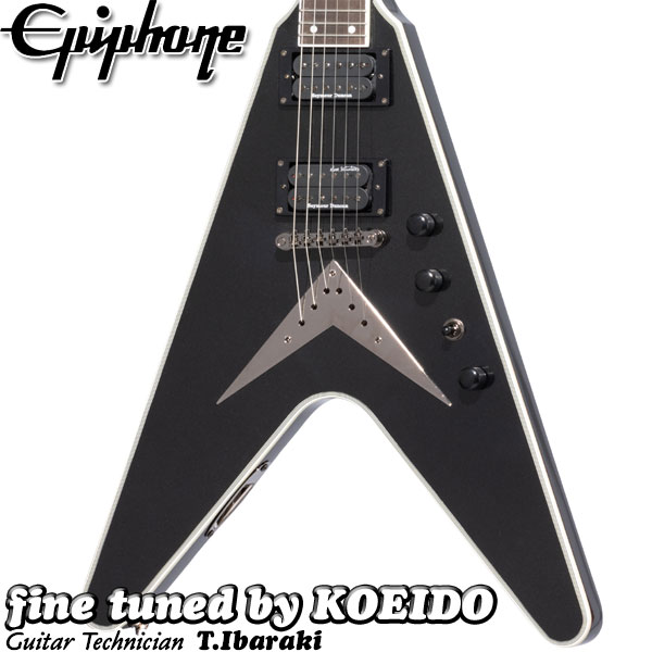 Epiphone Dave Mustaine Flying V Custom Black Metallic 【クリップチューナー スペア弦付き！】【送料無料】エピフォン フライングV デイヴムスティン メガデス 限定特価 春のバーゲン