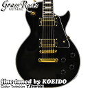 GrassRoots G-LP-60C BK【クリップチューナー ストラップ スペア弦サービス中！】【送料無料】エレキギター 入門用 初心者 グラスルーツ レスポールタイプ