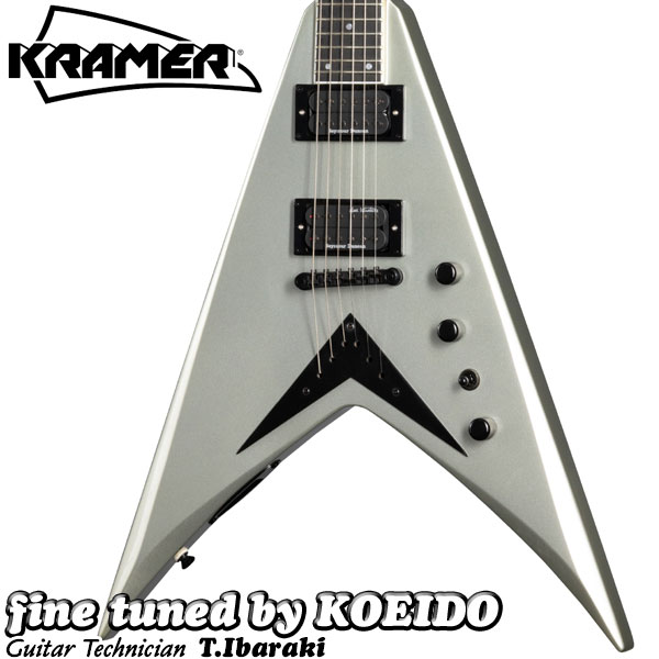（お取り寄せ商品）Kramer Dave Mustaine Vanguard Silver Metallic 【クリップチューナー スペア弦付き！】【送料無料】クレイマー フライングV デイヴムスティン メガデス