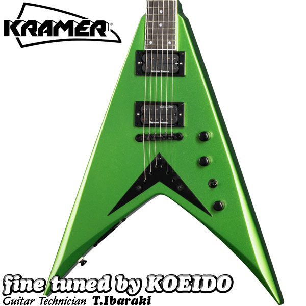 （お取り寄せ商品）Kramer Dave Mustaine Vanguard Rust in Peace Alien Tech Green 【クリップチューナー スペア弦付き！】【送料無料】クレイマー フライングV デイヴムスティン メガデス