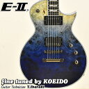 E-II は、ESP USAが企画・開発を行いアメリカから世界各国へ発信するブランドです。クオリティの高さで、既に国内外問わず数多くのアーティストが使用しています。こちらはトラディショナルスタイルのECで、バールメイプルトップのEC BM。ボディはバールメイプルトップ、マホガニーバックのラミネート構造です。ネックはマホガニー、指板はエボニーです。ネックはセットネック方式でボディにジョイントされています。ピックアップはEMG製の66TWと57TWのコンビネーションを搭載。各ボリュームのポットはスイッチポットになっており、ノブを引き上げることでコイルスプリットモードに切り替わります。ブリッジはGOTOH製のチューンマティックタイプとストップテールピースの組み合わせです。バールトップにブルーバーストカラーがインパクト抜群！当店で調整してお届け致します。 BODY: (Top) Buckeye Burl Maple, (Back) Mahogany w/Multi Ply Binding NECK: Mahogany GRIP SHAPE: Thin U FINGERBOARD: Ebony, w/White Binding RADIUS: 305R SCALE: 628mm NUT (WIDTH): Bone(42mm) INLAY: Flag, 12th at ESP FRET: XJ, 22frets CONSTRUCTION: Set-thru TUNER: GOTOH SG301-04 MG-T BRIDGE: GOTOH GE103B-T & GE101Z PICKUPS: (Neck) EMG 66TW, (Bridge) EMG 57TW PARTS COLOR: Black Nickel CONTROLS: Neck Volume(w/Split SW), Bridge Volume(W/Split SW), Master Tone, Toggle PU Selector SET STRINGS: Nanoweb Light (.010/.013/.017/.026/.036/.046) ●ハードケース付き　