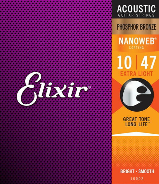 Elixir Phosphor Bronze Acoustic Guitar Strings Extra Light Gauge #16002yzy`OX֔z