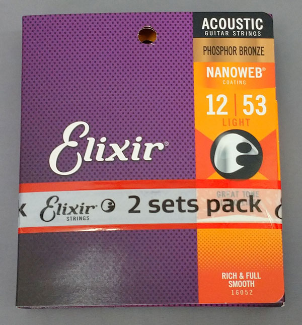 Elixir エリクサー アコースティックギター弦 NANOWEB 80/20ブロンズ Custom Light .011-.052 #11027 2個セット 【国内正規品】[定形外郵便、送料無料、代引不可]