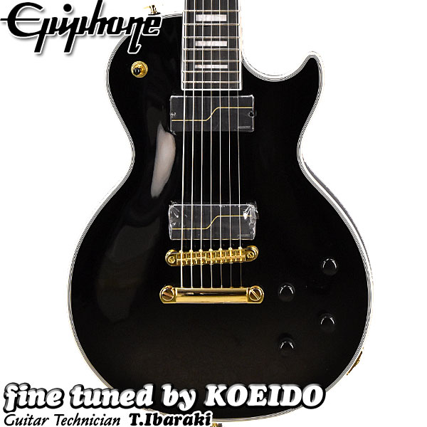 （お取り寄せ商品）Epiphone Matt Heafy Les Paul Custom Origins 7-String Ebony【スペア弦 クリップチューナー付き！】【送料無料】エピフォン マット ヒーフィー 7弦エレキギター