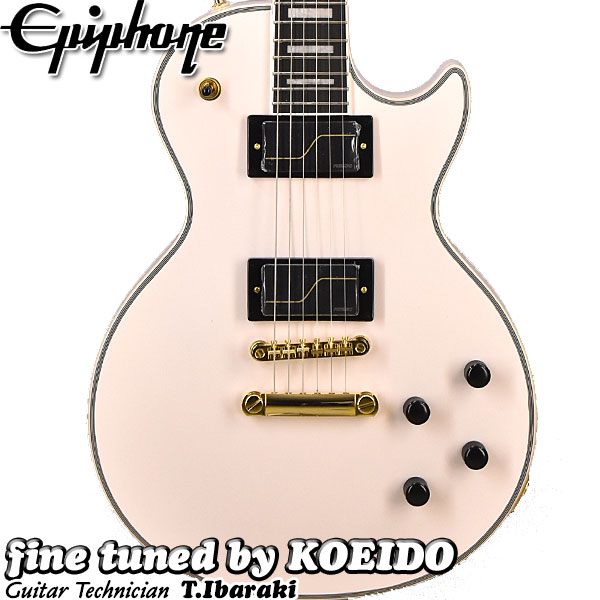 【直筆サイン入りプレート付き！】Epiphone Matt Heafy Les Paul Custom Origins Bone White【スペア弦、クリップチューナー付き！】【送料無料】エピフォン　マット・ヒーフィー 限定特価　春のバーゲン