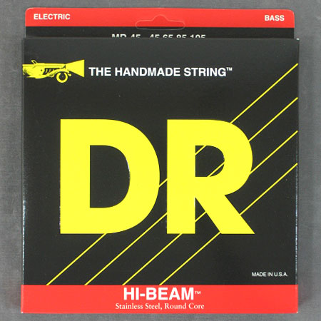 マーカスミラーなどの使用でも知られる、 高品質なDRベース弦！このHI-BEAMはラウ ンド・コア(丸い芯材)を使用したラウンド ワウンドというユニークな弦で、ブライト でパンチの効いたサウンドが特徴。また柔 軟性と耐久性に優れ、フレットの摩耗も抑 えられます。是非一度お試し下さい！ DR-MR45 Medium ゲージ：45,65,85,105　