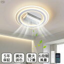 【5年保証】シーリングファン シーリングファンライト led 羽根なし10畳 12畳 調光調色 DCモーター 180°首振り 逆回転機能 リモコン付 APP対応...