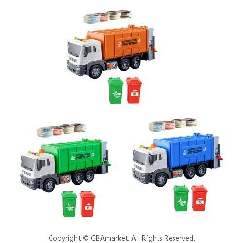 ゴミ収集車のおもちゃ.リアルな教育用プッシュアンドゴーカー.3-7歳の子供向けゴミ収集車のおもちゃ.男の子へのギフト.