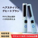 ストレートブラシ ダブル ブラシ ヘアアイロン ストレート ミニブラシ 3段階温度調節 ヒートブラシ(2)