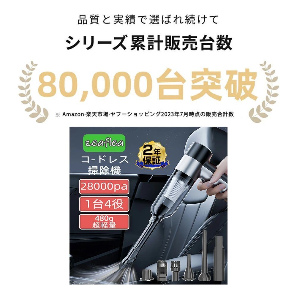 【2024年新登場 】ハンディクリーナー 車用掃除機 強力 掃除機 コードレス ブラシレスモーター 28000pa 多機能ミニ掃除機 ブラシレスモーター 車 用フィルター 充電式 パワフル 吸引力 クリーナー 低噪音?策 小型 静音 軽量 usb 吸引力 おすすめ 軽量 業務用 家庭用 2024