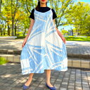 【古布リメイクジャンパースカート】作家一点物ミセス50代60代70代レディース綿100%春夏秋冬ノースリーブ和風和柄ゆったり大きいサイズ白のぼり旗ワンピース