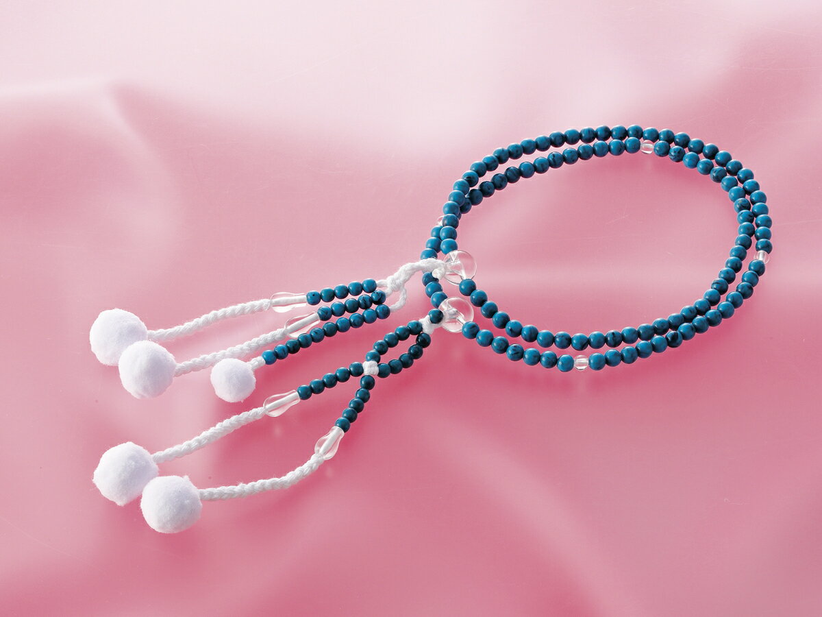 女性用PCカラー念珠（ターコイズブルー）/創価学会仏壇/創価学会仏具/ミニ仏壇/コンパクト仏壇/お念珠/..