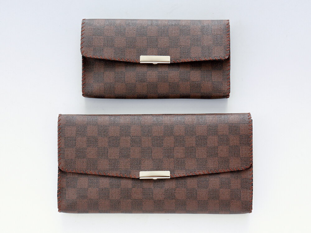 マチ付き念珠ケース（市松ブラウン）/念珠ケース/お数珠入れ/創価学会仏壇/創価学会仏具/コンパクト仏..