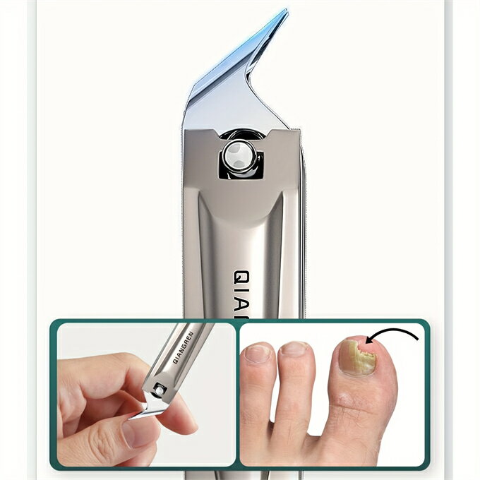 プロフェッショナル無臭内側爪ケアキット - 3点セット ステンレス製両面ネイルクリーナー＆リフターセット ホルダー付き、耐久性のあるフットケア器具