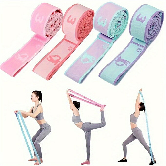 1個 90cm/35.4インチ-125cm/49.2インチ プロフェッショナル体操ストレッチバンド フィットネス抵抗ベルト ヨガストレッチ、ボディシェイプに最適