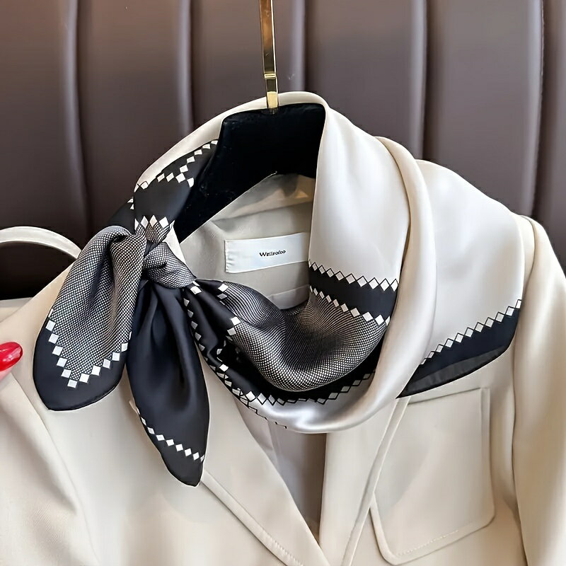 スタイリッシュなスクエアスカーフ - 多用途のネックウォーマー、エレガントなショール、ヘッドバンド..