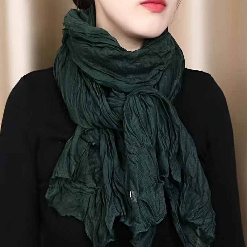 単色のベーシックなスカーフ、薄くて通気性があり柔らかいコージーショール、カジュアルな旅行用の日焼..
