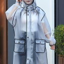 レディース ロングレインコート 防水 収納ポケット付き 大きめ フード付き おしゃれ