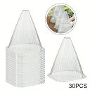 30pcs 植物用ガーデン cloche、再利用可能な植物ベルカバー、鳥、霜、カタツムリなどから植物を保護、直径19.56cm x 高さ22.1cm、透明、園芸...
