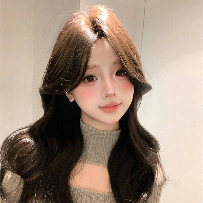 ウェーブ サーモヘアウィッグ ブラック ブラウン 28インチロング、繊維製の耐熱性、デイリー使用に適したナチュラルで本物みたいなウィッグ