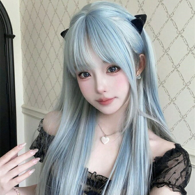 合成耐熱性、ストレートヘアウィッグマルチカラー、長さ28インチ、ファイバー製、日常使用に最適、自然でリアルなつけヘアピース(アクセサリーを除く) ウィッグ かつら カツラ つけ毛 うぃっぐ