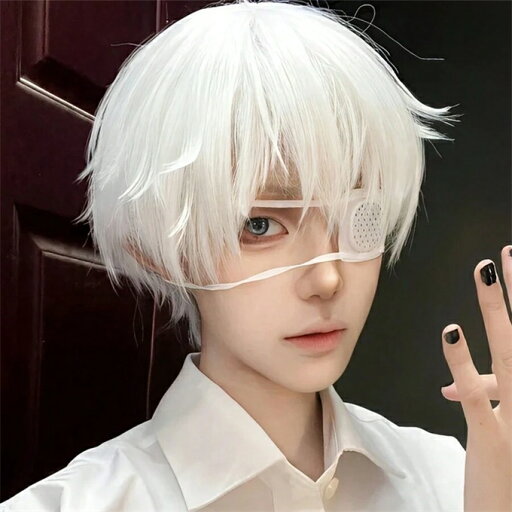 35cm 耐熱 合成アニメ ウィッグ ショート ブラック メンズ パーティー用 35cm 耐熱 合成アニメ ウィッグ ショート ブラック メンズ パーティー用