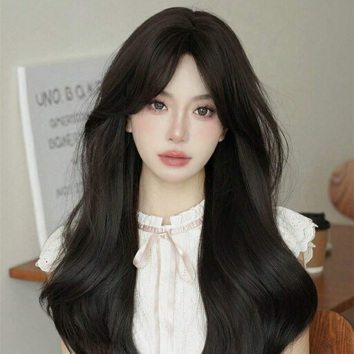 女性用 24インチ ブラック ブラウン ウィッグ、ゴージャスな長めのボディカール ウィッグ、前髪付き、自然な見た目のふわふわ 超柔らかい 耐熱合成繊維、フル・マシン製の美しいカールウィッグ 女性用 24インチ ブラック ブラウン ウィッグ、ゴージャスな長めのボディカール ウィッグ、前髪付き、自然な見た目のふわふわ 超柔らかい 耐熱合成繊維、フル・マシン製の美しいカールウィッグ