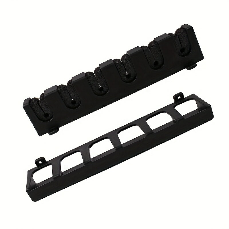 簡単取り付けの黒色ABS釣り竿ブラケット - 壁掛け式 高密度フォームグリップ収納ラック ガレージやスポ..