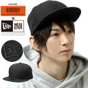 送料無料 UNIVERSAL OVERALL(ユニバーサルオーバーオール) NEWERA(ニューエラ) Wネーム キャップ メンズ 9FIFTY スナップバック ベースボールキャップ ブラック フラットバイザー 帽子 定番 ブランド ギフト 無地 黒 アウトドア スポーツ フェス 日差し ワークマン プラス