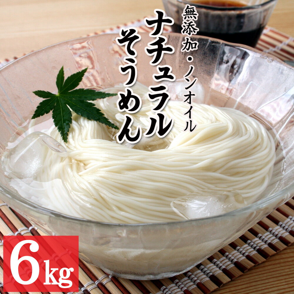 【30％ポイントバック！16日まで】 そうめん 素麺 上級 20袋入 6kg 60人前【ナチュラルそうめん】送料無料 無添加 油不使用 ノンオイル 乾麺 自然食品 自宅用 そーめん 御中元 お中元 ギフト 母の日 父の日 内祝い 香典返し 出産内祝 神埼そうめん にゅうめん