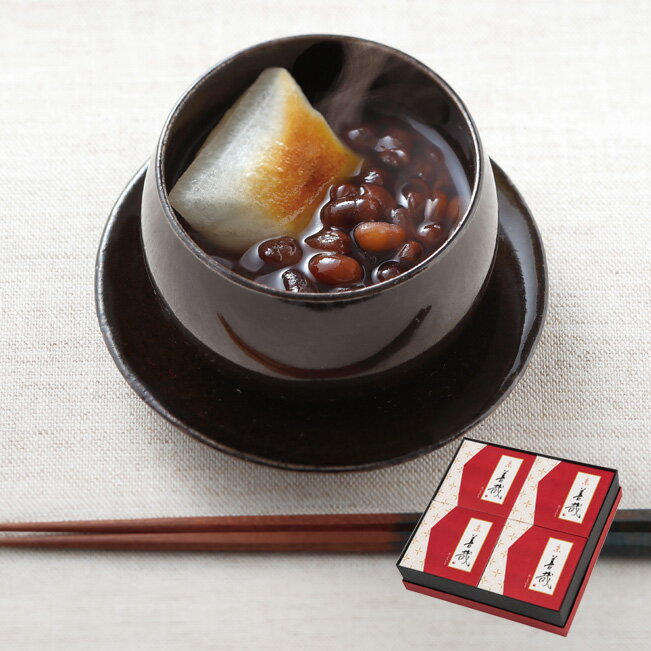 鼓月 京 善哉 4個入（お餅付きぜんざい） / お歳暮 御歳暮 御礼 御祝 内祝 お祝い返し お見舞い 出産祝い 結婚祝い 菓子 ギフト スイーツ 和菓子 京都 人気 内祝い プチギフト 贈り物 秋 冬 プレゼント ご自宅用 ご家庭用 ぜんざい お手軽 秋 冬のサムネイル
