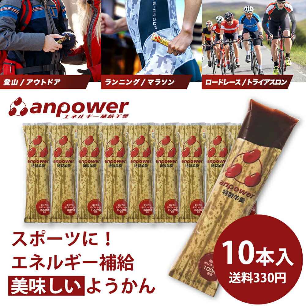 エントリーでポイント10倍! anpower 1箱(10本入) スポーツ用ようかん 鼓月 /スポーツ 栄養羊羹 エネル..