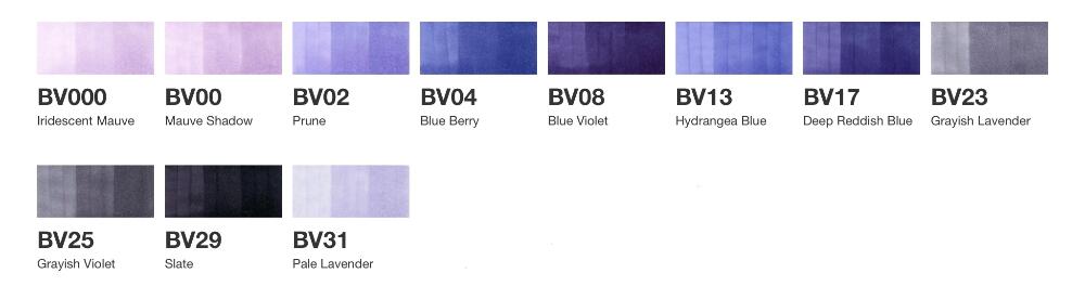 コピックチャオ 単色青紫系 BV（全11色）