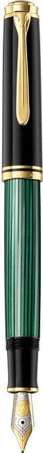 Pelikan ペリカン Souveran スーベレーン万年筆 グリーンストライプ M800ロジウム装飾18金ペン先（全5種：EF/F/M/B/BB）